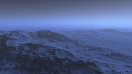 Obraz premium Mars like red planet, with arid landscape, rocky hills and mountains, for space exploration and science fiction backgrounds.