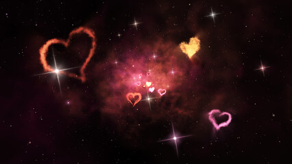 Cosmic hearts background
