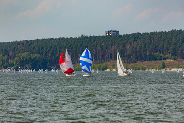 Racing yachts on the Volga River