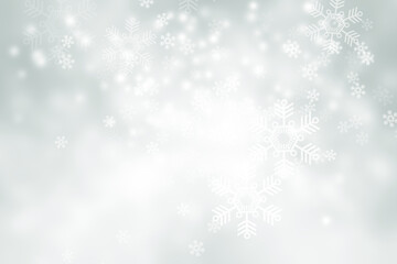 Naklejka na ściany i meble white snow blur abstract background. Bokeh Christmas blurred beautiful shiny Christmas lights