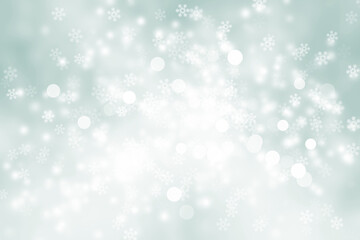 white snow blur abstract background. Bokeh Christmas blurred beautiful shiny Christmas lights