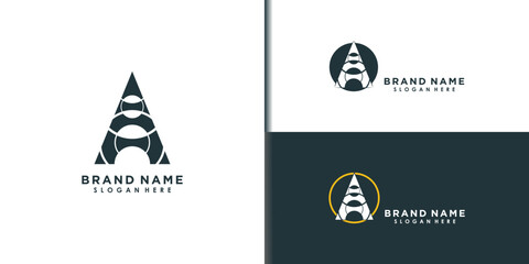 letter a logo design with icon creative concept premium vector