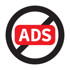 No ads for promotion icon. Ad blocker concept vector illustration