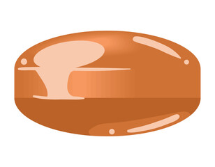 caramel on white background