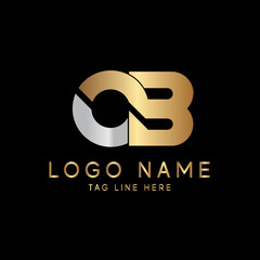 OB monogram. initial letters OB eye-catching Typographic logo design