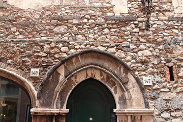 medieval palace (?) in taormina in sicily (italy)