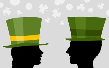 Man and woman with hats of patrick's day