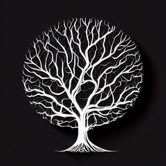 Black tree in abstract style  Tree  icon