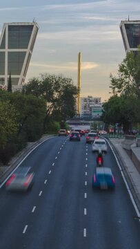 Timelapse traffic in the city of Madrid