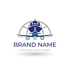 Logo Design For The Logistics İndustry With Airplanes, Ships And Truck