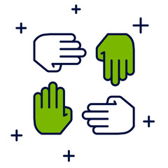 Filled outline Project team base icon isolated on white background. Business analysis and planning, consulting, team work, project management. Developers. Vector