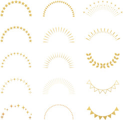 装飾素材セット_ゴールド