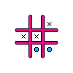 Obraz premium Filled outline Tic tac toe game icon isolated on white background. Vector