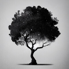 black tree of live icon on white background