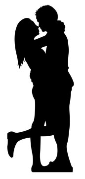 Romantic couple silhouette background image