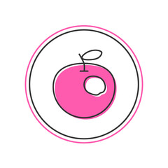 Filled outline Genetically modified apple icon isolated on white background. GMO fruit. Vector