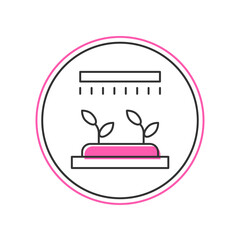 Filled outline Automatic irrigation sprinklers icon isolated on white background. Watering equipment. Garden element. Spray gun icon. Vector