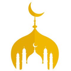 Image of Ramadan Mosque Logo And Crescent Elements