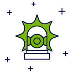 Filled outline Flasher siren icon isolated on white background. Emergency flashing siren. Vector