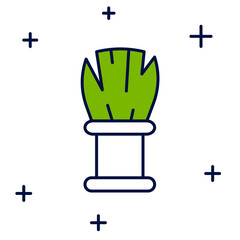 Filled outline Shaving brush icon isolated on white background. Barbershop symbol. Vector