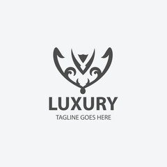 Luxury logo design template. Vector illustration