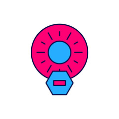 Filled outline No direct sunlight icon isolated on white background. Vector