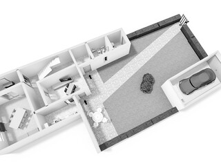 3d floor plan illustration. 3d Floor plan. Floorplans. Home floor plan top view.	