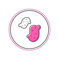 Filled outline Potato icon isolated on white background. Vector