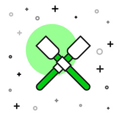 Filled outline Oars or paddles boat icon isolated on white background. Vector