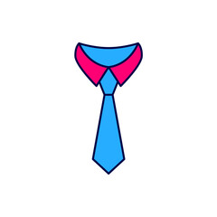 Filled outline Tie icon isolated on white background. Necktie and neckcloth symbol. Vector