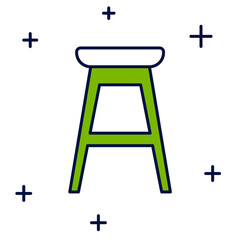 Filled outline Chair icon isolated on white background. Vector