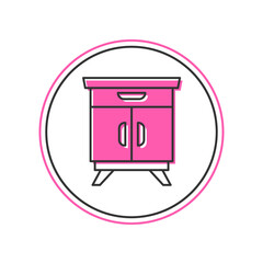 Filled outline Furniture nightstand icon isolated on white background. Vector