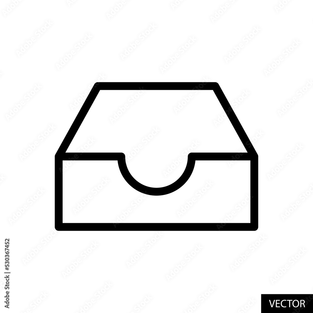 Aufkleber messaging inbox, message box, empty mailbox vector icon in line style design for website design, app