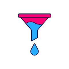 Filled outline Funnel or filter icon isolated on white background. Vector