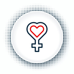 Line Female gender symbol icon isolated on white background. Venus symbol. The symbol for a female organism or woman. Colorful outline concept. Vector