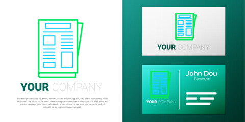 Line News icon isolated on white background. Newspaper sign. Mass media symbol. Colorful outline concept. Vector