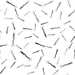 Black Magic wand icon isolated seamless pattern on white background. Star shape magic accessory. Magical power. Happy Halloween party. Vector