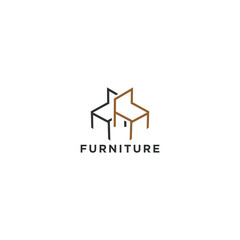 chair design for furniture logo vector 