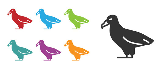 Black Albatross icon isolated on white background. Set icons colorful. Vector
