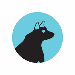 Circle dog  animal logo design 