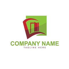 Education in your door- Education Logo- education icon, Book icon, Book logo with the door.