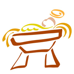 holy baby jesus lying in a manger, abstract color pattern