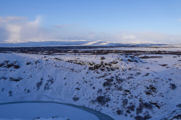 Landscape of Iceland winter countryside