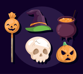 halloween party icon collection