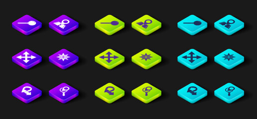 Set Location with house, Search location, Road traffic sign, Wind rose, and Push pin icon. Vector