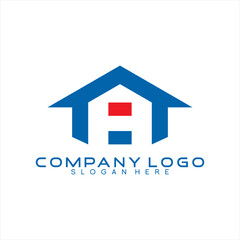 Real Estate logo design simple letter H.
