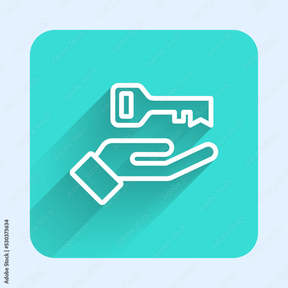 Poster white line solution to the problem in psychology icon isolated with long shadow background. key. the