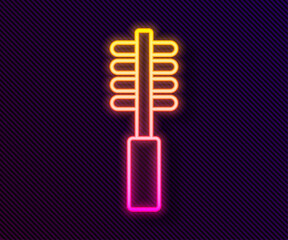 Glowing neon line Toilet brush icon isolated on black background. Cleaning service concept. Vector