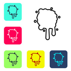 Black line Paint spray icon isolated on white background. Set icons in color square buttons. Vector