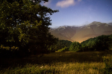 mountain landscape at night